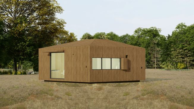 Een render van de woning van strito studio.